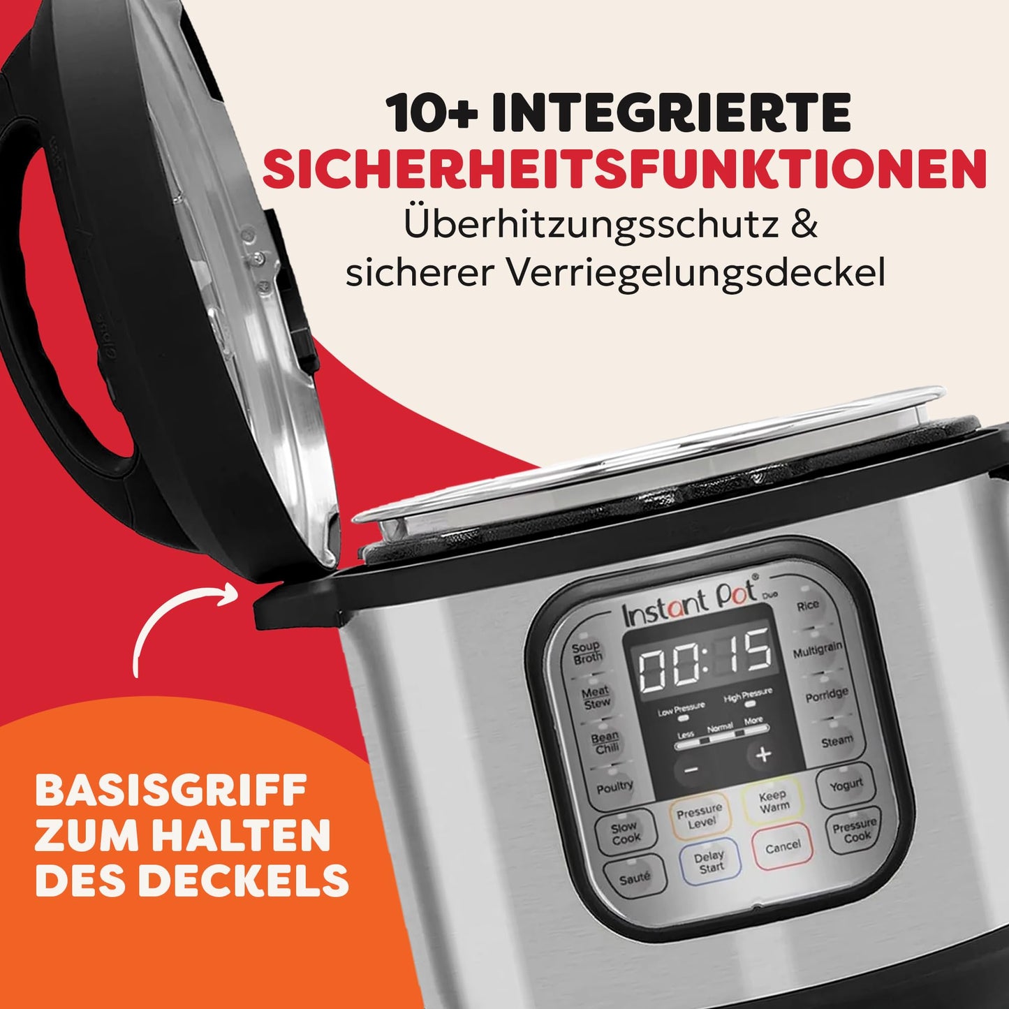 “7-in-1 Multifunktionskocher 5,7 L – Edelstahl, Schnellkochen & Dampfgaren”